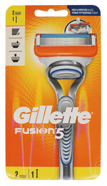 Изображение Станок для бритья 5 лезвий Жиллетт фьюжен+2кассеты Проктер Энд Гэмбл к/у, 1 шт