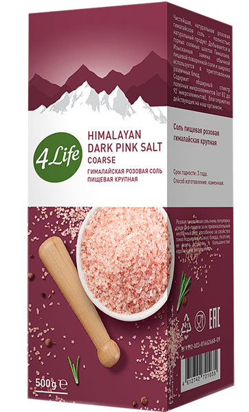 Изображение Соль розовая 4Лайф гималайская крупная Копэкер Агро кор, 500 г