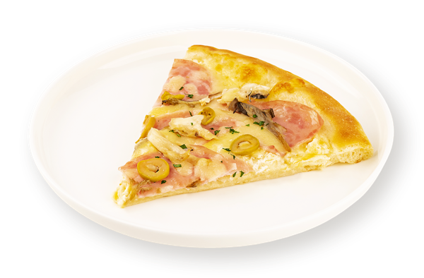 Изображение Пицца на сырном соусе Фирменная с ветчиной и грибами сегмент СП ТАБРИС м/у, 80 г