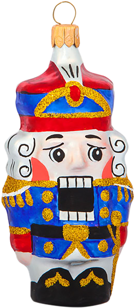 Изображение Фигурка Щелкунчик-2 стекло Ёлочка с1390 Клинская игрушка к/у, 1 шт