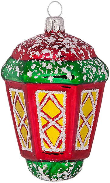 Изображение Ёлочное украшение стекло Ёлочка фонарь с752 Клинская игрушка к/у, 1 шт