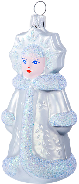 Изображение Ёлочное украшение стекло Ёлочка Снегурка С541 Клинская игрушка к/у, 1 шт