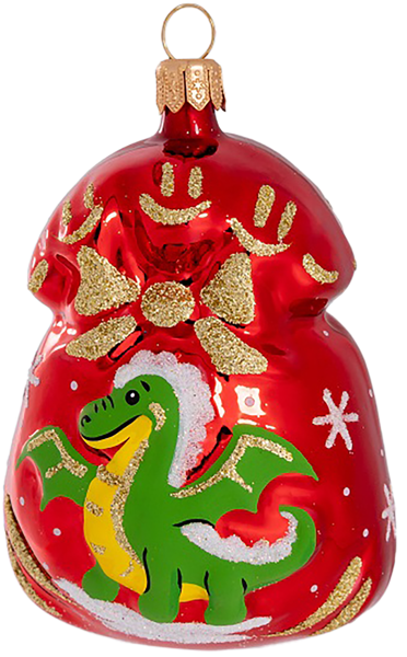 Изображение Ёлочное украшение стекло Ёлочка Подарок Лошадка С935 Клинская игрушка к/у, 1 шт