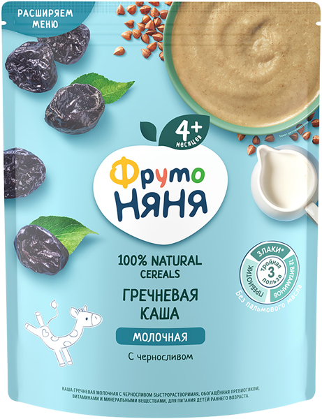 Изображение Каша с 4 мес с молоком Фрутоняня гречка с черносливом Прогресс м/у, 200 г
