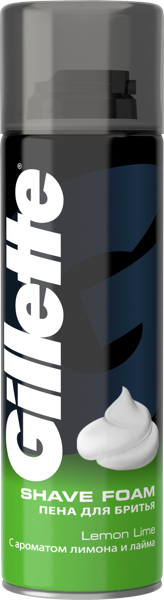 Изображение Пена для бритья Жиллетт лимон лайм Проктер Энд Гэмбл ж/б, 200 мл
