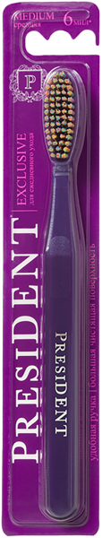 Изображение Зубная щетка средняя Президент эксклюзив Чжэцзян Жасмин к/у, 1 шт