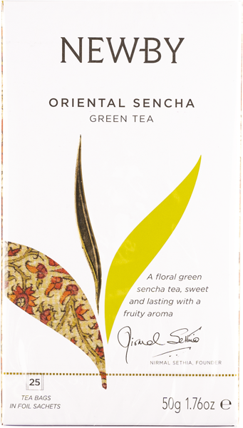 Изображение Чай зеленый в пакетиках Ньюби восточная сенча Ньюби Тиз кор, 25*2 г