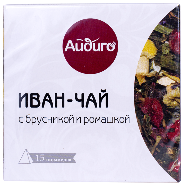 Изображение Напиток чайный в пирамидках Айдиго брусника ромашка иван-чай Айдиго кор, 2*15 г