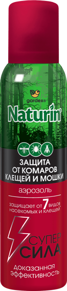 Изображение Аэрозоль от 7видов насекомых Гардекс натурин супер сила 3в1 Юпеко ж/б, 150 мл