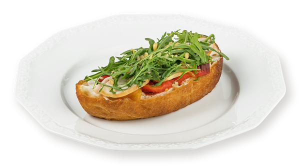 Изображение :Брускетта курицей копченой С творожным сыром печеным перцем орехами СП ТАБРИС пл/уп, 110 г