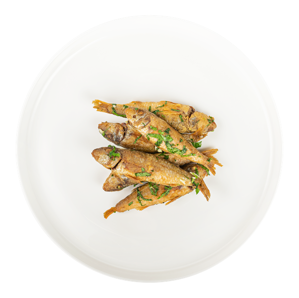 Изображение Рыба жареная Барабуля черноморская с зеленью и чесноком СП ТАБРИС вес 