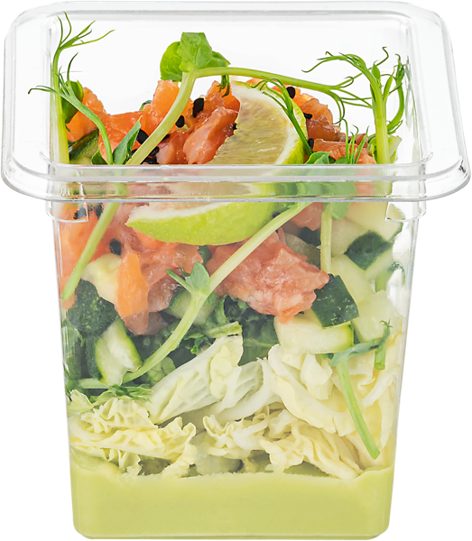 Изображение :Салат творожным муссом С форелью и авокадо огурцом пекинской капусто СП ТАБРИС пл/уп, 110 г