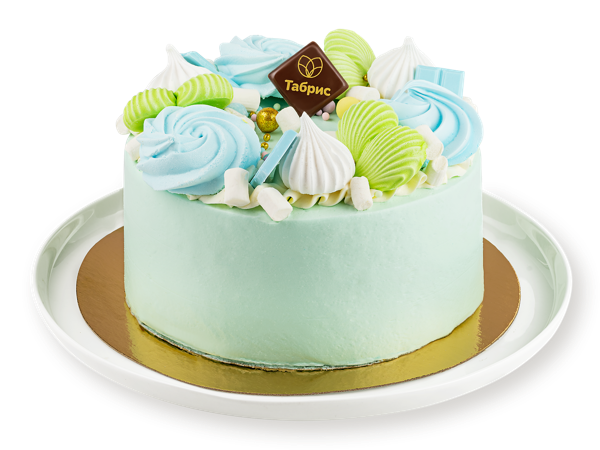 Изображение Торт бисквитный Детский с клубникой голубой творожным кремом СП ТАБРИС кор 