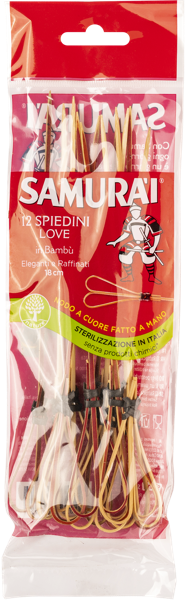 Изображение Шпажки 18см для канапе Самурай сердцевидные бамбуковые Сисма м/у, 12 шт