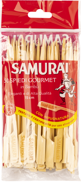 Изображение Шпажки 15см для канапе Самурай бамбуковые Сисма м/у, 50 шт