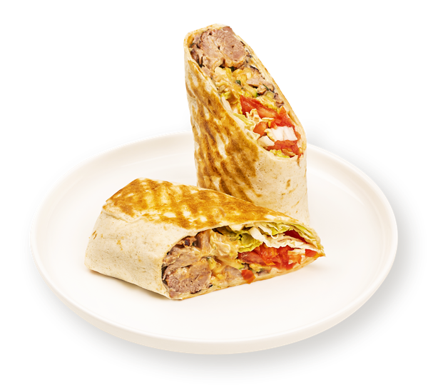 Изображение Шаурма на пшеничной лепешке Со свининой свежими овощами с соусом со специями СП ТАБРИС бум/уп, 290 г