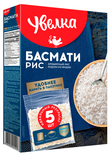 Изображение Рис длиннозерный Увелка 5*80 басмати Ресурс м/у, 400 г