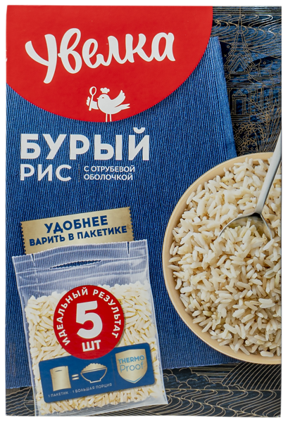 Изображение Рис бурый Увелка 5*80 Ресурс кор, 400 г