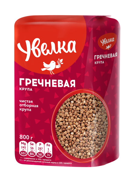 Изображение Крупа гречневая ядрица Увелка экстра Ресурс м/у, 800 г