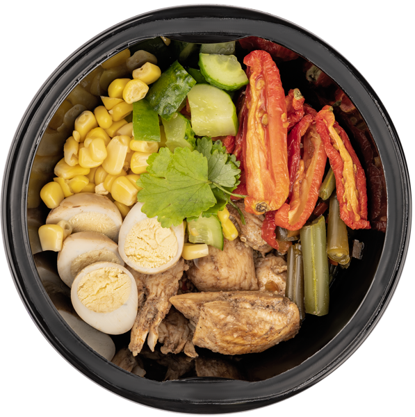 Изображение Салат Боул по-корейски С куриным филе киноа овощами с соевым соусом СП ТАБРИС пл/уп, 250 г