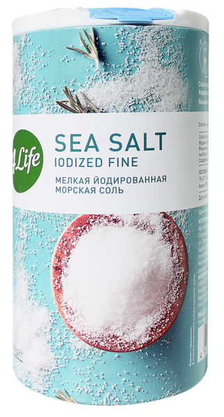 Изображение Соль морская 4Лайф йодированая мелкая Копэкер Агро п/б, 250 г
