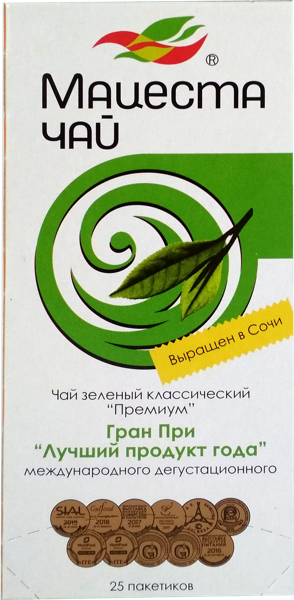 Изображение Чай зеленый в пакетиках Мацеста чай премиум Мацестинская ЧФ кор, 25*1,5 г