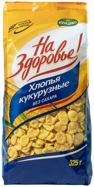 Изображение Хлопья кукурузные без сахара На здоровье Кунцево м/у, 325 г