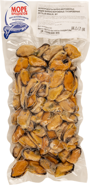 Изображение Морепродукты замороженные Море Продуктов мидии ИП Саврасенко Н.Н. в/у, 400 г