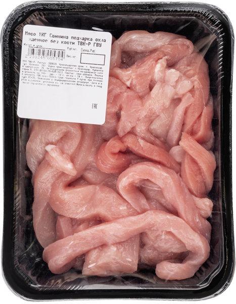 Изображение Мясо охлажденное без кости Свинина поджарка СП ТАБРИС ГВУ 
