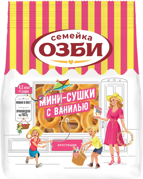 Изображение Сушки пшеничные ОЗБИ мини с ванилью ОЗБИ м/у, 150 г