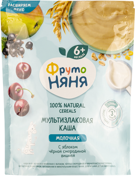 Изображение Каша с 6 мес с молоком Фрутоняня мульти ябл смород Прогресс м/у, 200 г