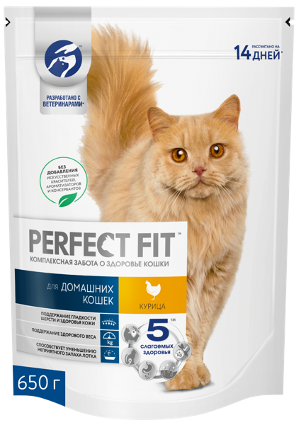 Изображение Корм для домашних кошек Перфект Фит курица Марс м/у, 650 г
