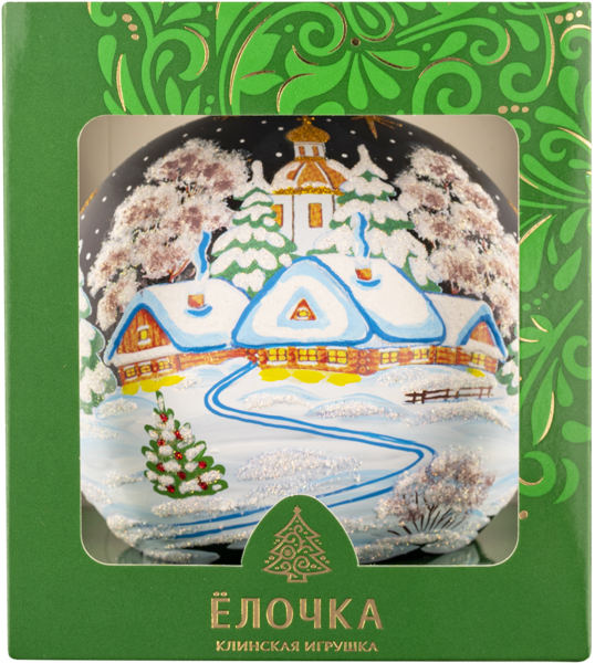 Изображение Шар 7 Рождественская ночь стекло Ёлочка с1506 Клинская игрушка к/у, 1 шт