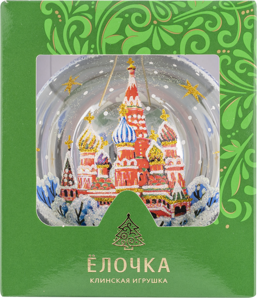 Изображение Шар 6 Подарочный стекло Ёлочка с1069 Клинская игрушка к/у, 1 шт