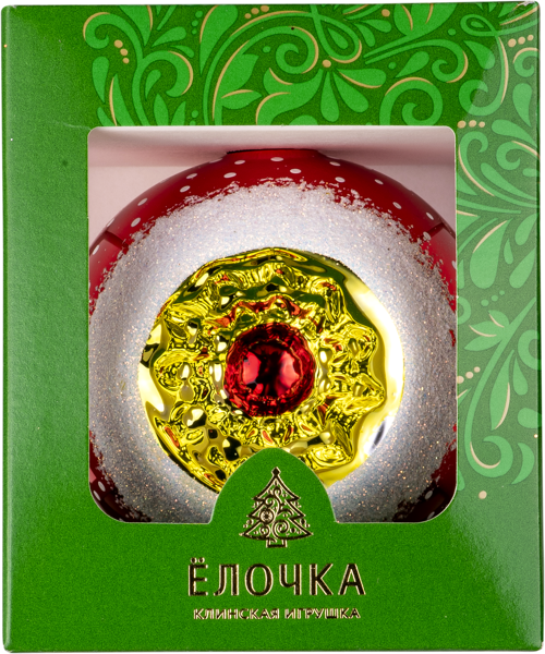 Изображение Шар 4 Фонарик стекло Ёлочка с816 Клинская игрушка к/у, 1 шт