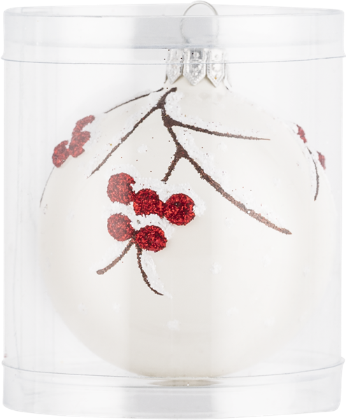 Изображение Шар 3 Рябинка стекло Ёлочка с1689 Клинская игрушка к/у, 1 шт