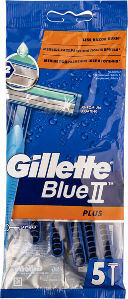 Изображение Станок для бритья 2 лезвия Жиллетт блу 2 плюс одноразовый Жиллетт м/у, 5 шт