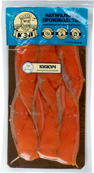 Изображение Рыба г.Краснодар Кижуч копчено-провесная ломтики КЭП ООО в/у, 150 г