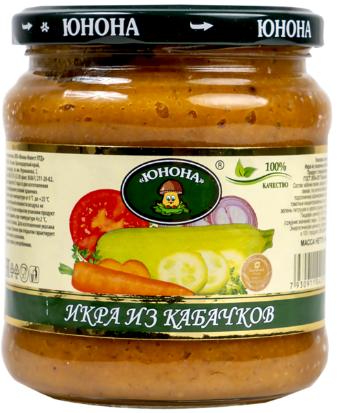 Изображение Икра из кабачков Юнона Юнона Инвест с/б, 480 г