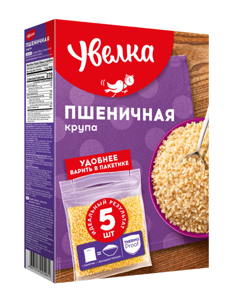 Изображение Крупа Пшеничная Увелка 5*80 Ресурс кор, 400 г