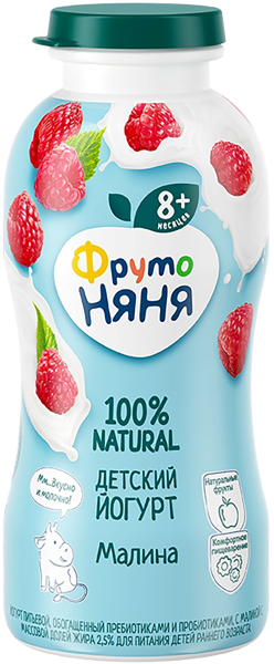 Изображение Йогурт 2,5% с 8 месяцев Фрутоняня малина Прогресс п/б, 200 мл