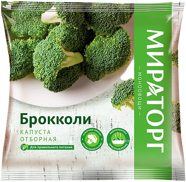 Изображение Овощи замороженные Мираторг капуста брокколи Трио Инвест м/у, 400 г