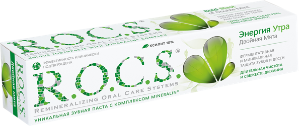 Изображение Зубная паста уход за деснами Рокс двойная мята ЕвроКосМед к/у, 74 мл