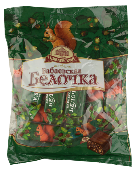 Изображение Конфеты пралине Белочка с орехами ОК Бабаевский м/у, 200 г