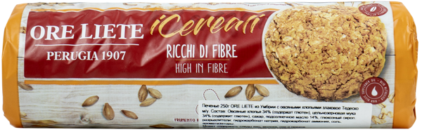 Изображение Печенье злаковое Оре Лиете из Умбрии с овсяными хлопьями Тедеско м/у, 250 г