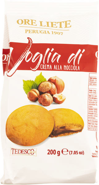 Изображение Печенье с начинкой Пизэлли 1946 из Умбрии с ореховым кремом Тедеско м/у, 200 г