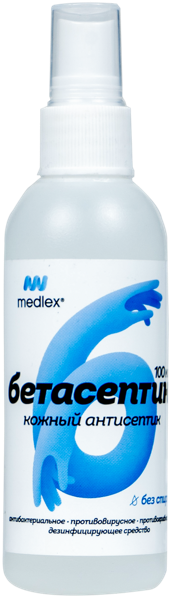 Изображение Антисептик для рук спрей Бетасептин без спирта Медлекспром п/у, 100 мл