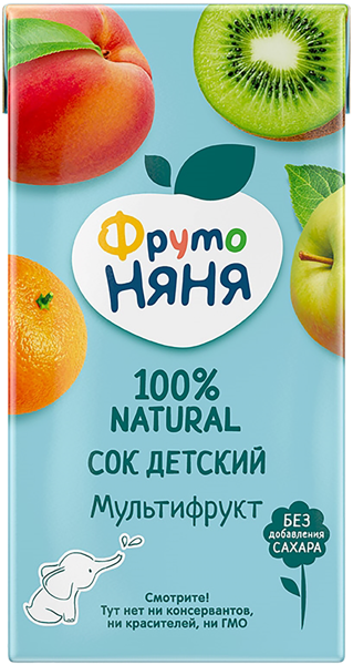Изображение Сок с 3 лет Фрутоняня мультфруктовый с мякотью Прогресс т/п, 500 мл