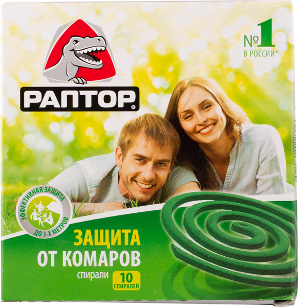Изображение Спираль от комаров Раптор мега пауэр Юпеко к/у, 10 шт
