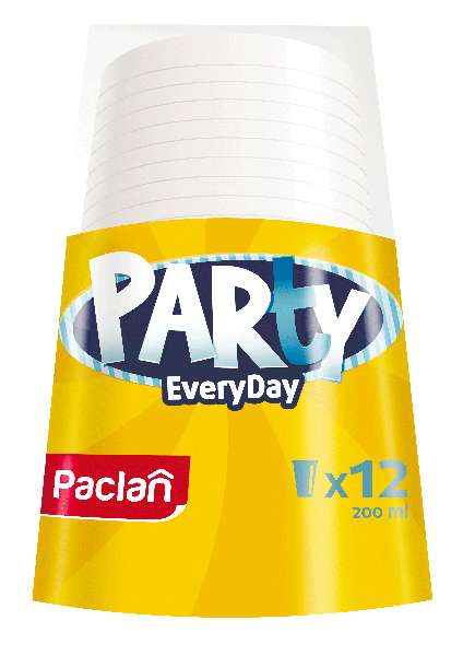 Изображение Одноразовая посуда 200мл Паклан пати стакан белый Нинбо Линхуа Пласт м/у, 12 шт